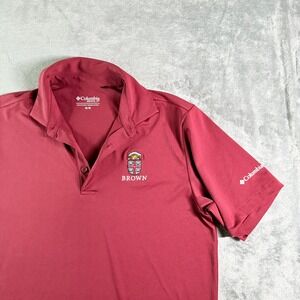 Columbia Golf Brown University Polo Shirt Men's M/M Red Short Sleeve Embroidered
